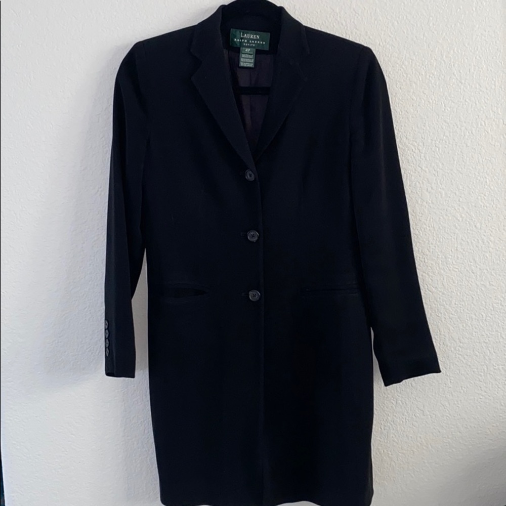 Black long length blazer.